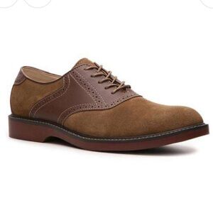 Bass Men’s Herringbone and Suede Lace-Up Shoes in Taupe 11M Bass | Shoes | Bass Mens Wingtip Herringbone Laceup  main image 2